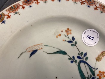 A fine Chinese Kakiemon-style 'quails' plate, Qianlong